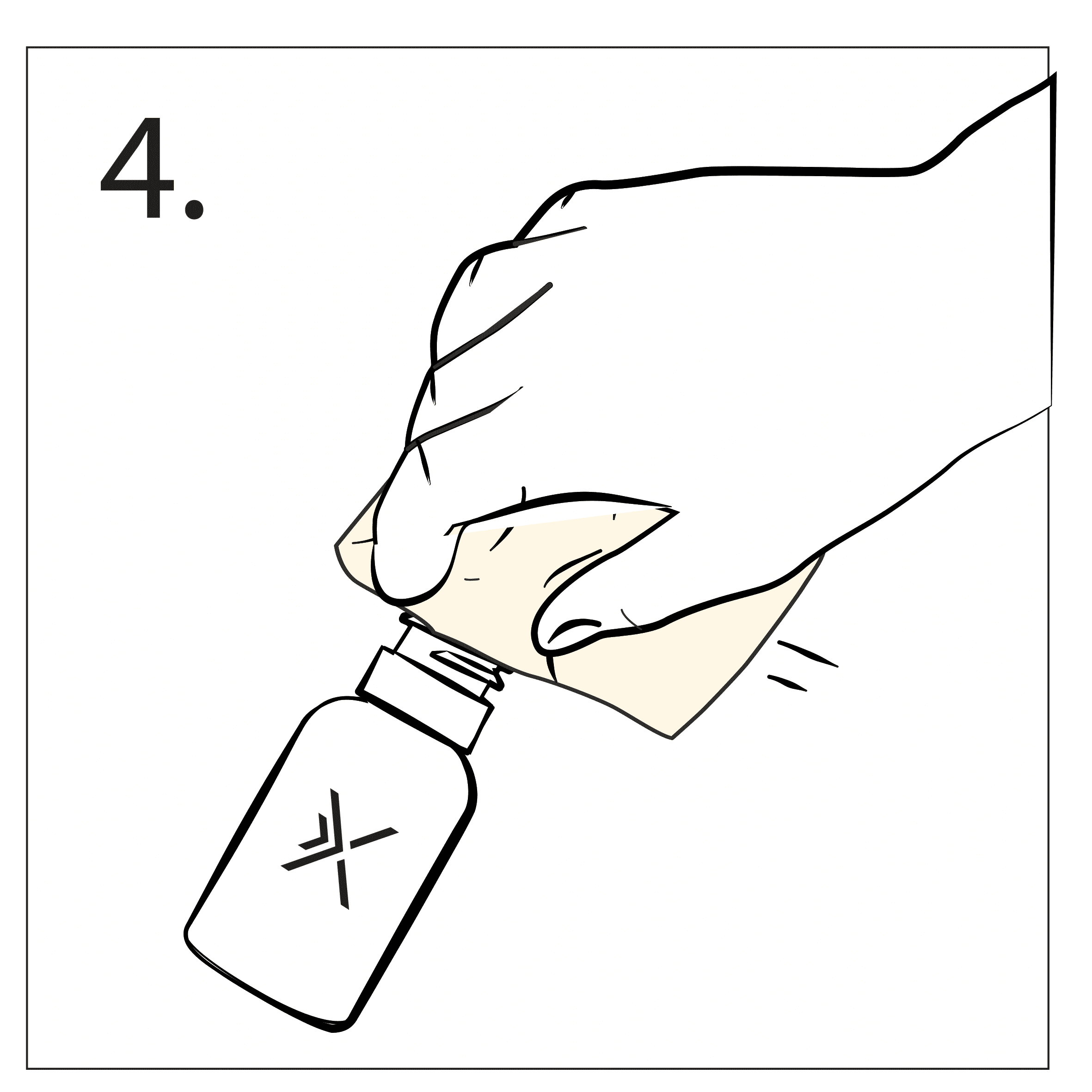 Wischen Sie die Taffix Flasche mit einem sauberen Handtuch ab